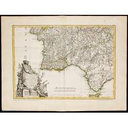 Gravure de 1780 - Carte du Royaume de Portugal - 1