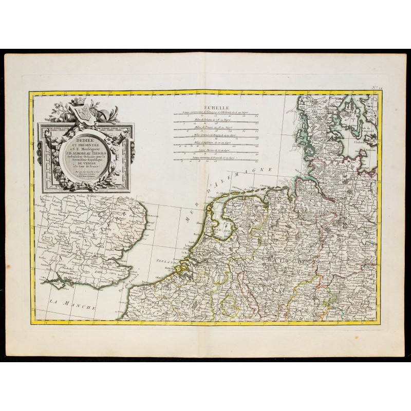 Gravure de 1780 - Carte du Nord de l'Europe - 1