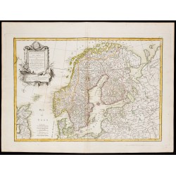 Gravure de 1780 - Carte de Scandinavie et Pays Baltes - 1