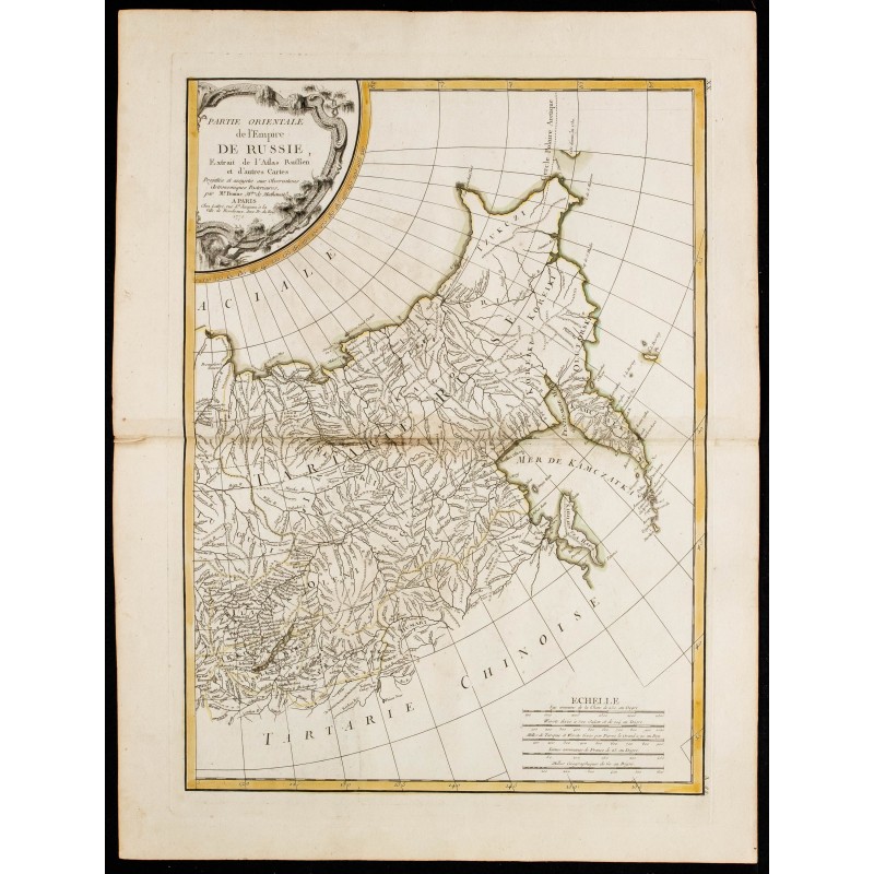 Gravure de 1780 - Carte de la Russie orientale - 1