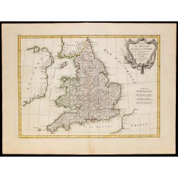 Gravure de 1780 - Carte du Royaume d'Angleterre - 1