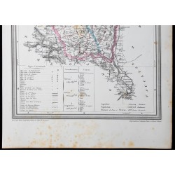 1850 - Carte de la péninsule ibérique 