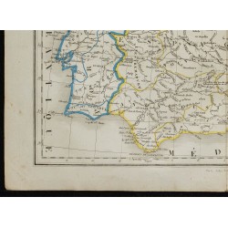 1850 - Carte de la péninsule ibérique 