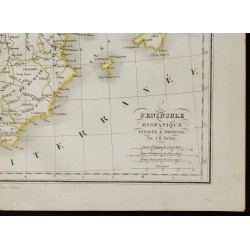 1850 - Carte de la péninsule ibérique 