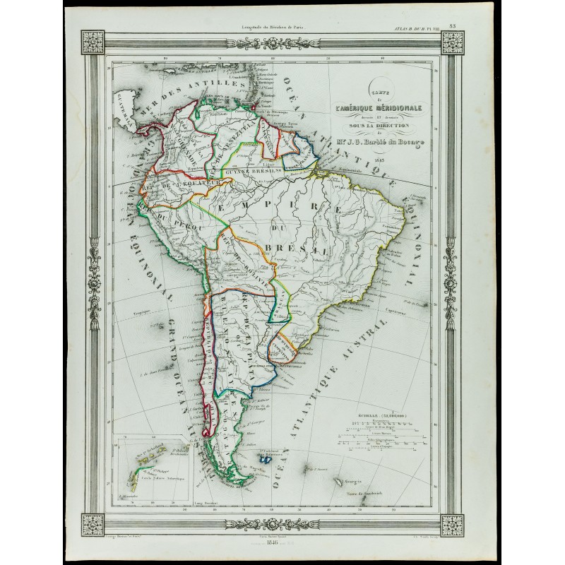 Gravure de 1846 - Amérique méridionale (Sud) - 1