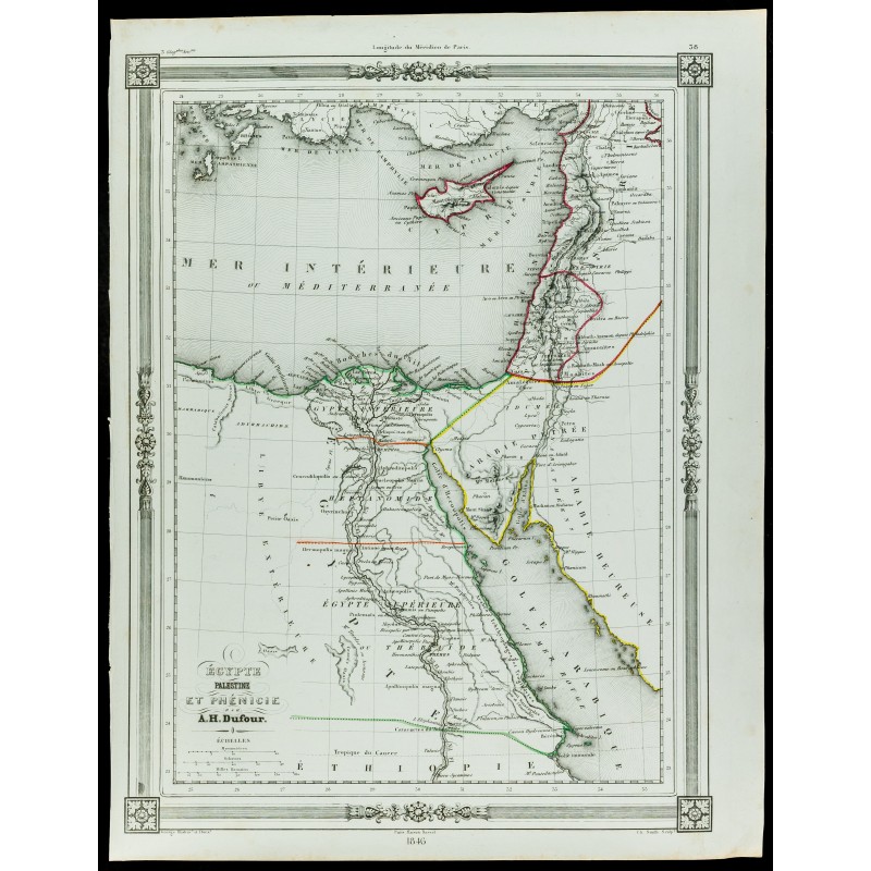 Gravure de 1846 - Egypte Palestine et Phénicie - 1