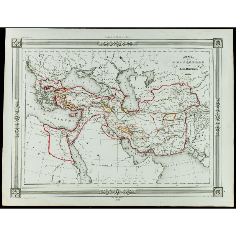 Gravure de 1846 - Empire d'Alexandre le Grand - 1