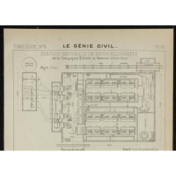 1905 - Plan Station Centrale Électrique Edison 