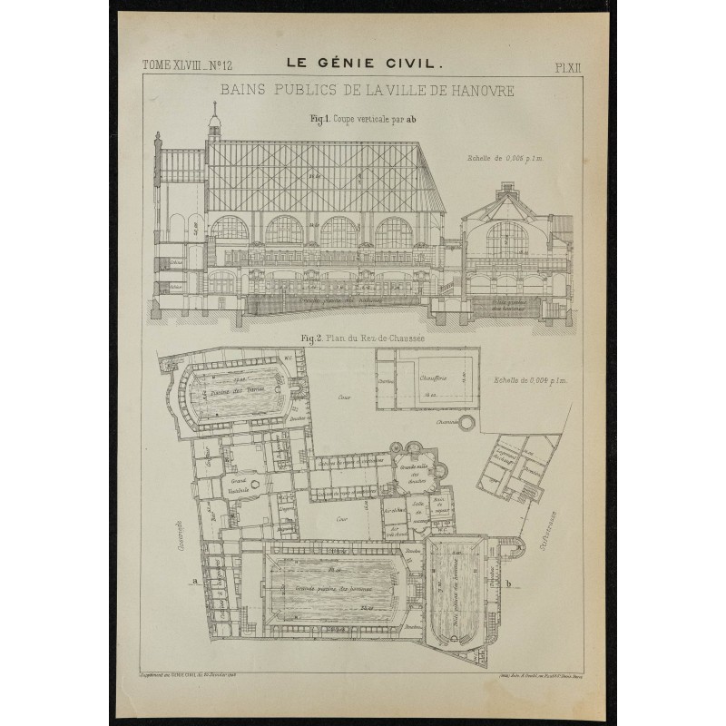 1906 - Plan des bains publics de Hanovre 