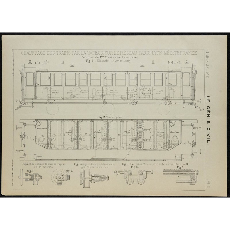 1906 - Plan de chauffage des trains par vapeur 