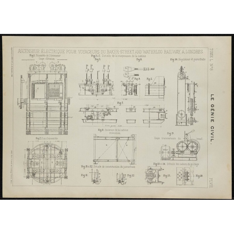 1906 - Plan ascenseur électrique 