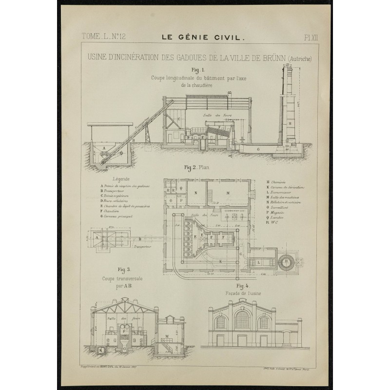 1907 - Plan de l'usine d'incinération de Brünn 