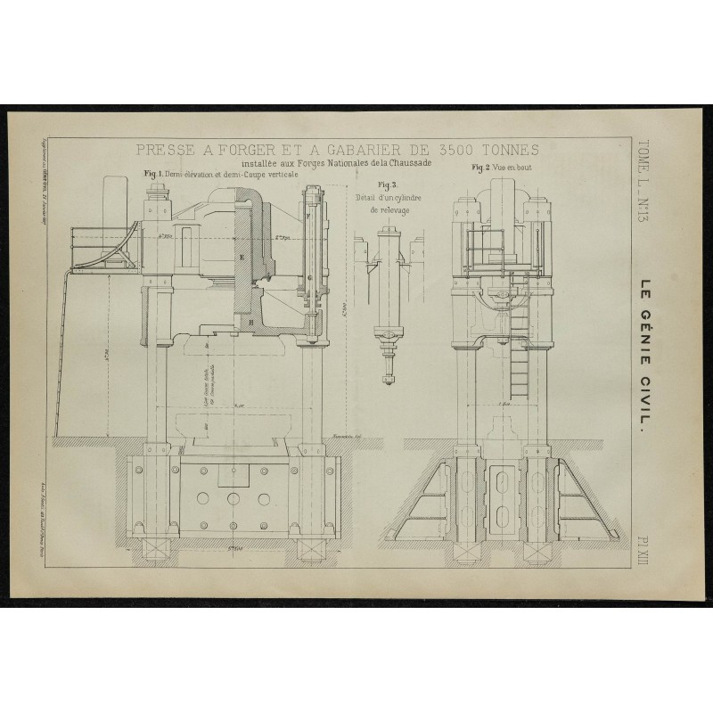 1907 - Plan de presse à forger 