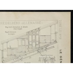 1908 - Plan du funiculaire électrique de Heidelberg 