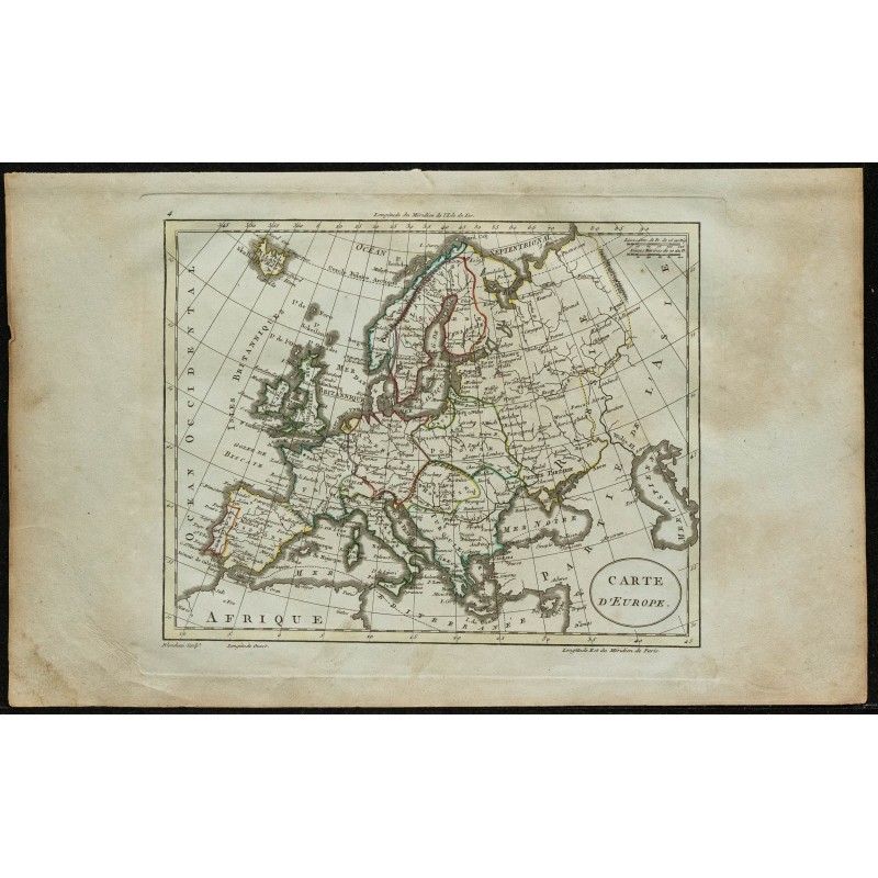 1802 - Carte géographique de l'Europe 