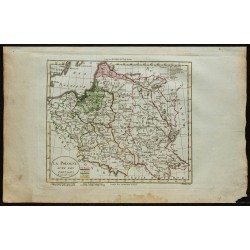 Gravure de 1802 - Carte de la Pologne avec les partages - 1