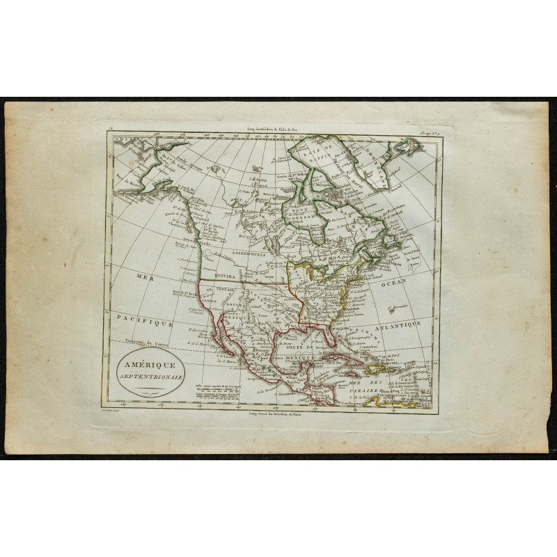 Gravure de 1802 - Carte de l'Amérique Septentrionale - 1