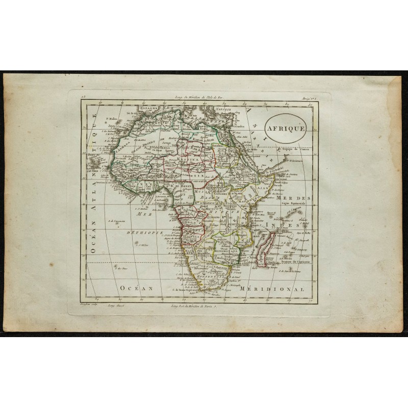 Gravure de 1802 - Carte géographique de l'Afrique - 1