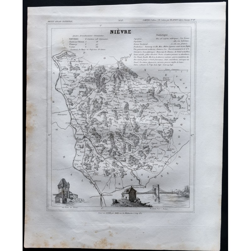 Gravure de 1833 - Département de la Nièvre - 1