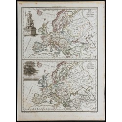 1812 - Carte d'Europe sous Charles-Quint et en 1789 