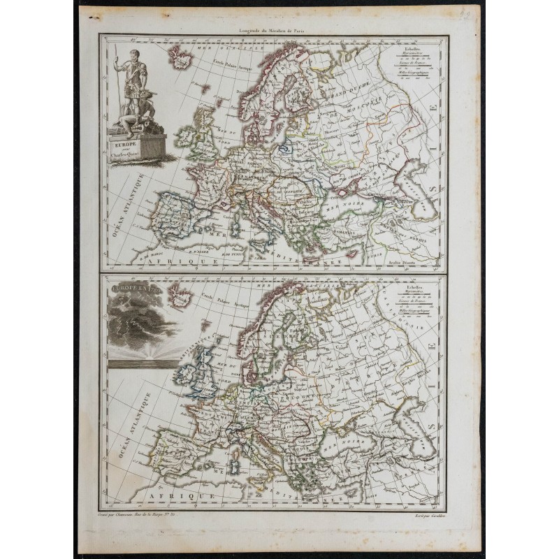 1812 - Carte d'Europe sous Charles-Quint et en 1789 