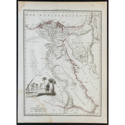 Gravure de 1812 - Carte d'Égypte - 1