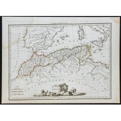 Gravure de 1812 - Carte d'Afrique du Nord - 1