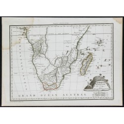 Gravure de 1809 - Carte d'Afrique méridionale - 1