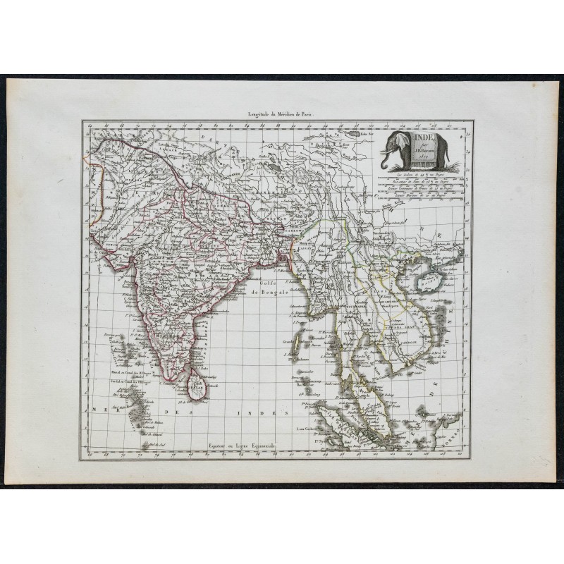Gravure de 1809 - Carte du sous-continent indien - 1