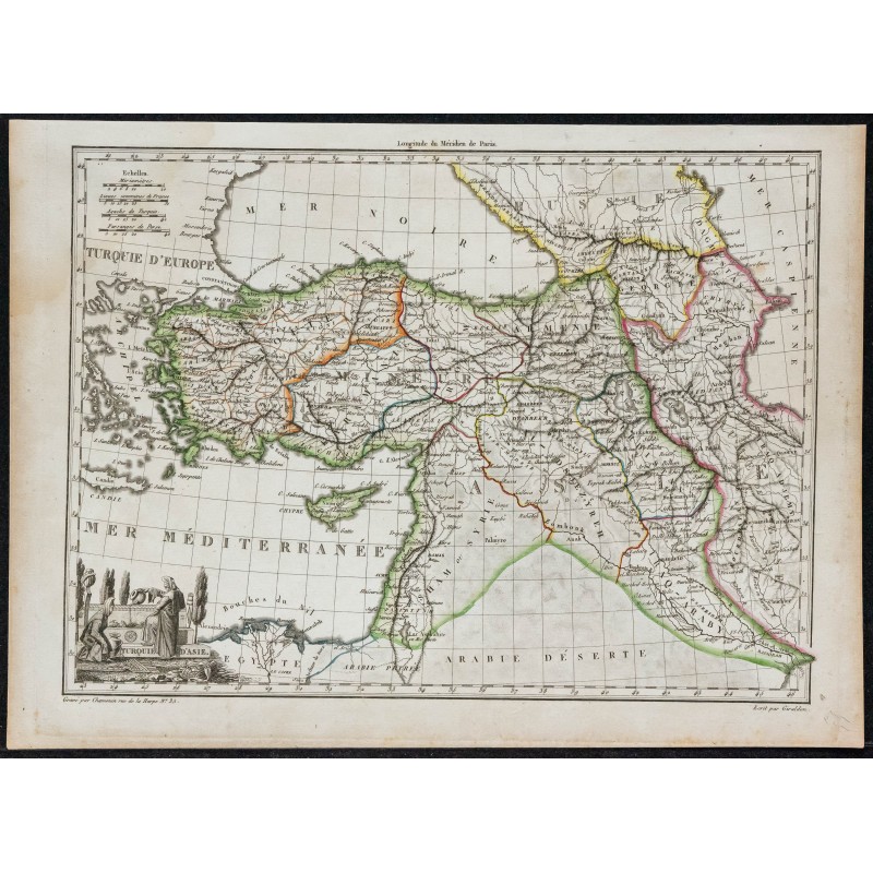 Gravure de 1812 - Carte de Turquie d'Asie - 1