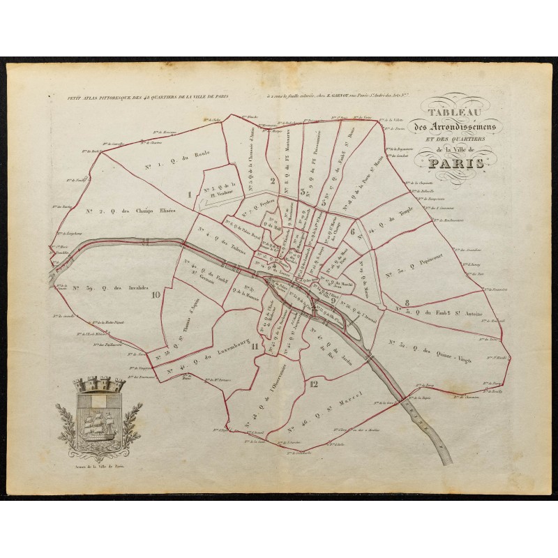 1836 - Arrondissements et quartiers de Paris 