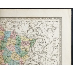 Gravure de 1845 - Carte de la France - 3