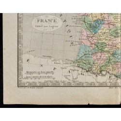 Gravure de 1845 - Carte de la France - 4