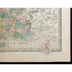 Gravure de 1845 - Carte de la France - 5