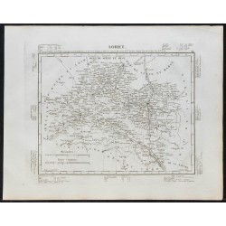 Gravure de 1840c - Carte du Loiret - 1
