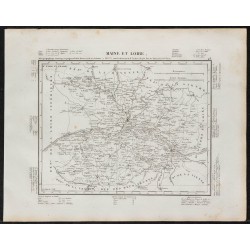 Gravure de 1840c - Carte de Maine et Loire - 1