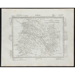 Gravure de 1840c - Carte de la Marne - 1