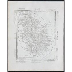 Gravure de 1840c - Carte de la Haute-Marne - 1