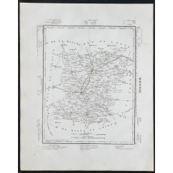 Gravure de 1840c - Carte de la Mayenne - 1