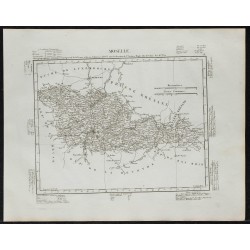 Gravure de 1840c - Carte de la Moselle - 1