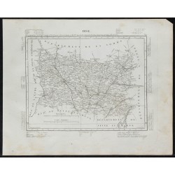 Gravure de 1840c - Carte de l'Oise - 1