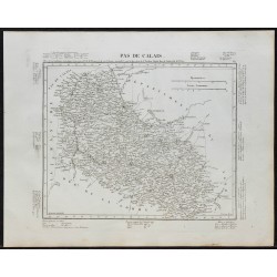 Gravure de 1840c - Carte du Pas de Calais - 1