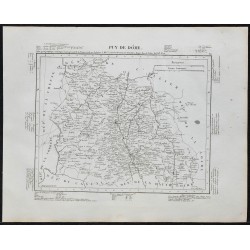 Gravure de 1840c - Carte du Puy De Dôme - 1