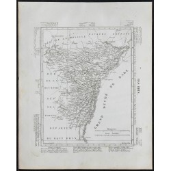 Gravure de 1840c - Carte du Bas Rhin - 1