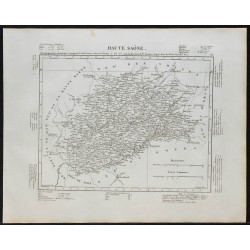 Gravure de 1840c - Carte de la Haute-Saône - 1