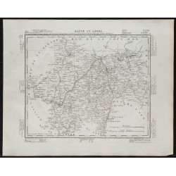 Gravure de 1840c - Carte de la Saône-et-Loire - 1