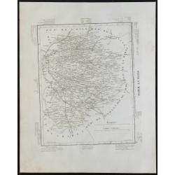 Gravure de 1840c - Carte de Seine-et-Marne - 1