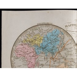 Gravure de 1845 - Mappemonde - 2