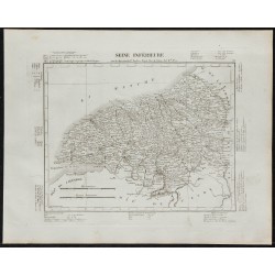 Gravure de 1840c - Carte de la Seine-Maritime - 1