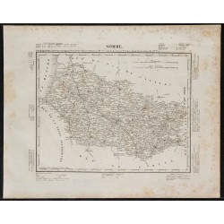 Gravure de 1840c - Carte de la Somme - 1